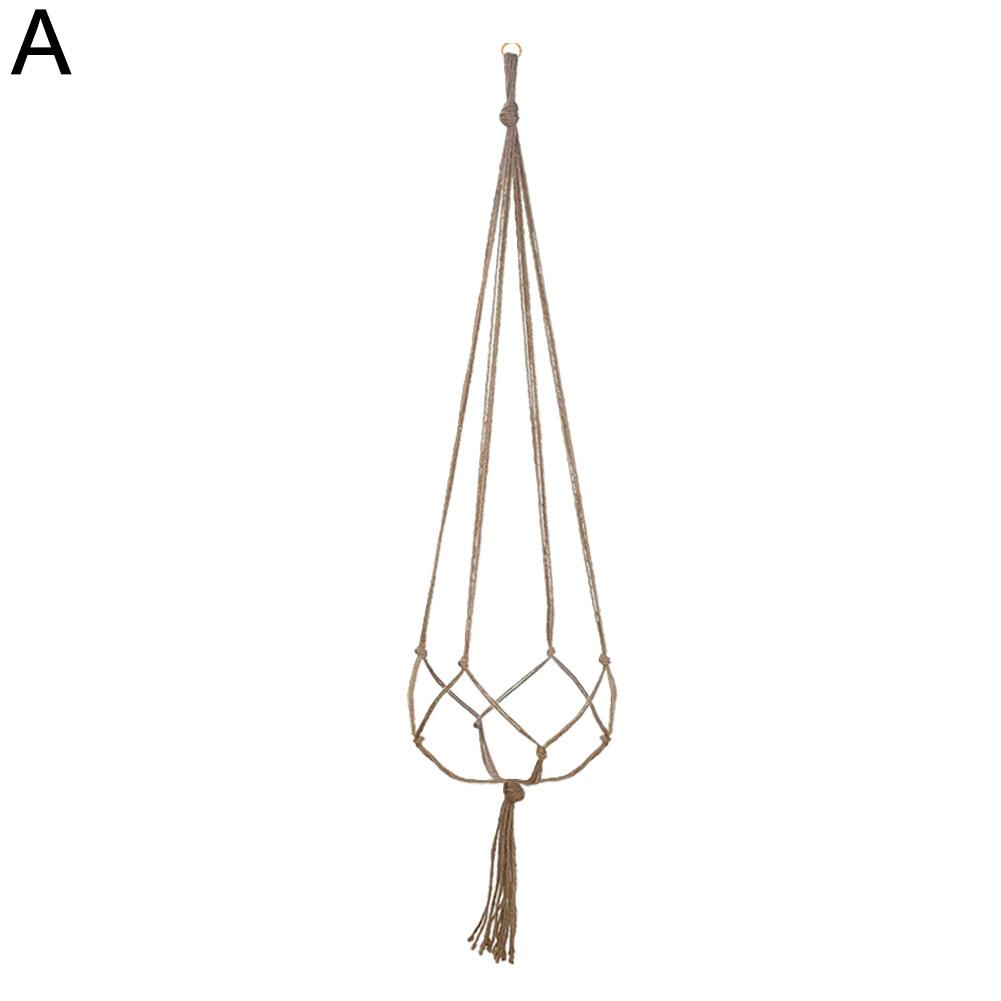 1pc Flower Pot Hemp Rope Hanging Net Straw Macrame Plant Hanger Garden Holder Legs Hanging Rope Basket Garden Balcony Decor