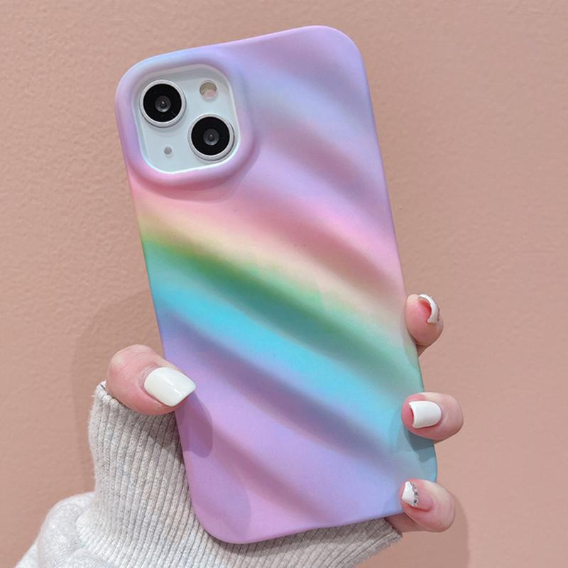 Чехол для телефона с 3d водной рябью и радугой для Iphone 14 Pro Max 13 12 11 14 Plus Xr, мягкая силиконовая задняя крышка-бампер