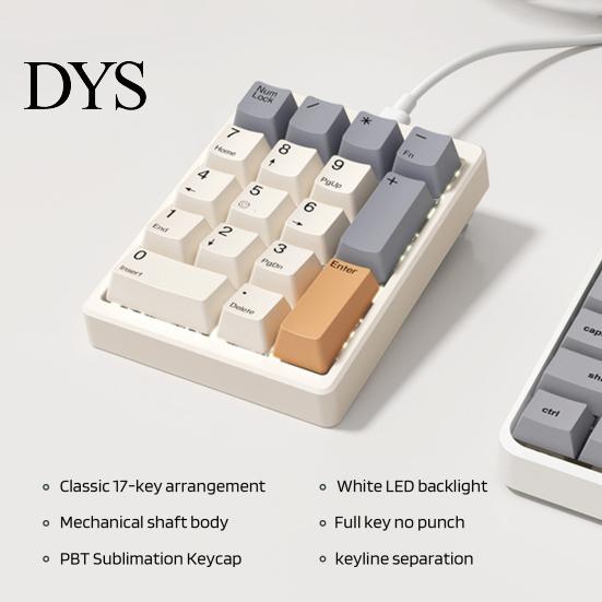 Клавиатура с подсветкой USB Проводная Механическая Цифровая Клавиатура 17 Клавиш Клавиатура Регулируемая Подсветка Ноутбук Компьютер Настольный Цифровой Блок Мини Цифровые Аксессуары для ПК