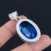 Подвеска из драгоценного камня с синим топазом, твердая подвеска из стерлингового серебра 925 пробы, ювелирный подарок для унисекс