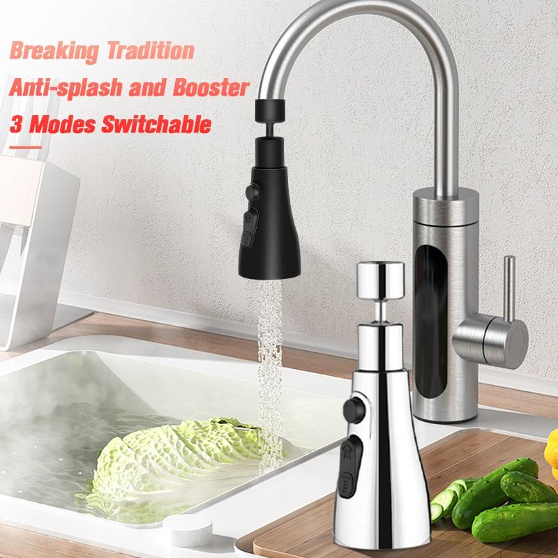 3 в 1 универсальный удлинитель для смесителя, поворот на 360 °, кухонный смеситель, сменный брызгозащищенный смеситель для душа под давлением, водопроводный кран