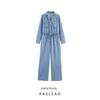 Kaslead New Women Clothes Western Style Fashion Adjustable Waist Denim Jumpsuit 0108022