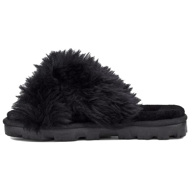 UGG Пушистые черные тапочки женские 1108917-BLK