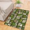 3D Moss Stone Brick Entrance Front Door Mat Retro Wooden Board Maple Leaf Anti Slip Outdoor Mat Living Room Entrance Carpet