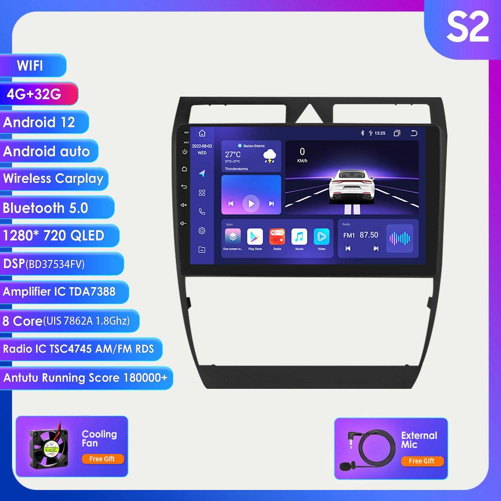 Hizpo 4G+WIFI 2 Din Android Авто Радио для A6 C5 1997 - 2004 S6 RS6 Carplay Автомобильный Мультимедиа GPS 2din Авторадио Навигация GPS Головное Устройство Автоаудио Видео