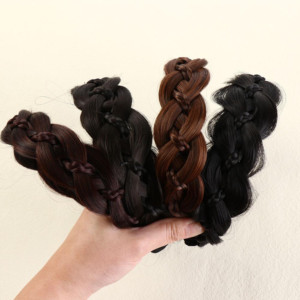 Нескользящая скрученная повязка на голову-парик широкая корейская повязка для волос аксессуары для волос женский обруч для волос повседневный