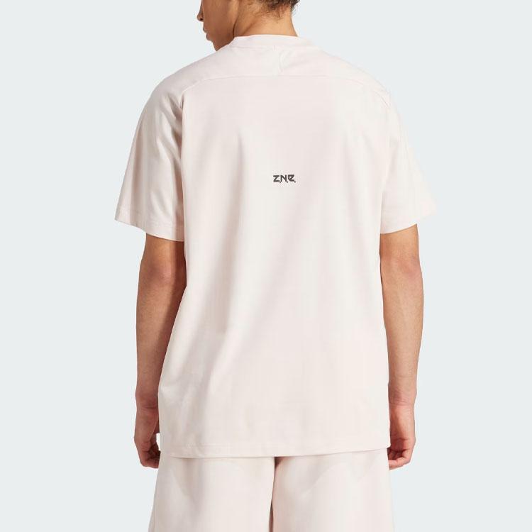 adidas ЗНЕ. Футболка с сплошным логотипом, свободная, с круглым вырезом, с коротким рукавом, мужская, бежевая IR5236
