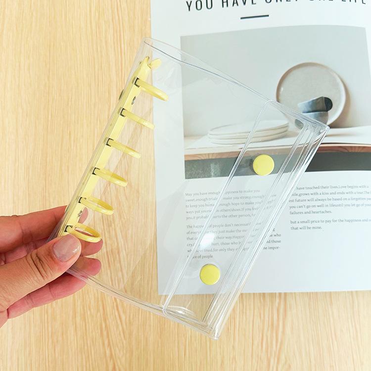 A7 Double Botton Colorful Transparent PVC Soft Cover Binder Cover Journal Sketchbook Accessories Diary Office Supplies