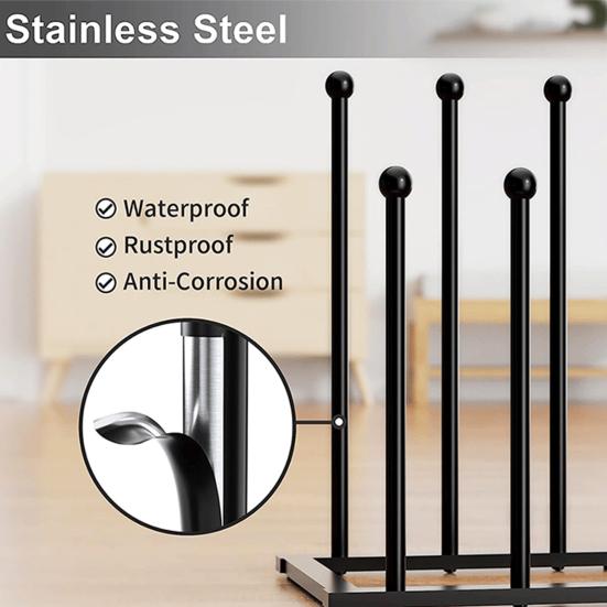 Vertical Metal Boot Rack Free Standing Shoes Drying Stand for Wader Tall Boots Cowboy Boots Multifunctional Shoes Organizer for Dorm Room Closet