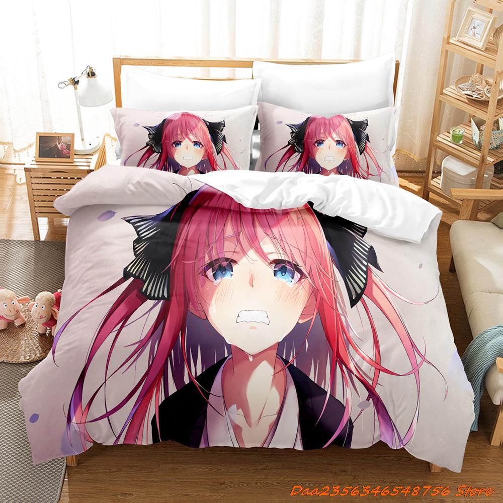 Personality The Quintessential Quintuplets Комплект постельного белья Single Twin Full Queen King Size Комплект постельного белья Adult Kid Bedroom Duvetcove