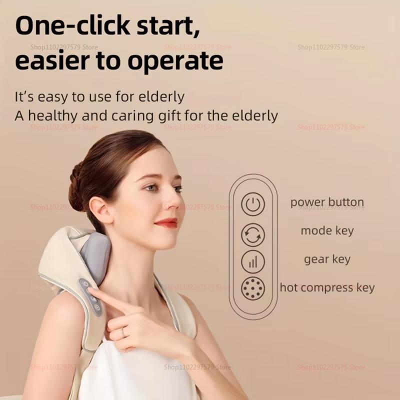 20W Wireless Massager Relief Massage Trapezius Muscle Relaxation Deep Shiatsu Simulated Human Hand Kneading Neck Electric