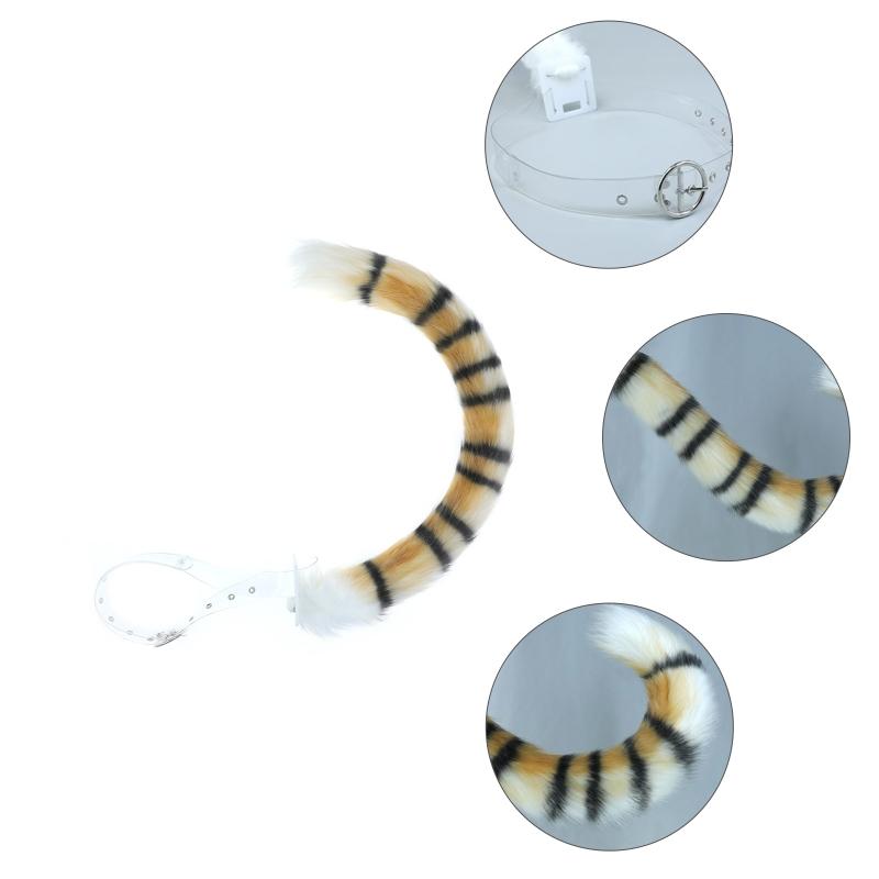 Регулируемый хвост тигра-лисы для кошки, реквизит, мех, пушистый, косплей, карнавальная вечеринка, Рождество, аниме-аксессуары, подарок, костюм на Хэллоуин