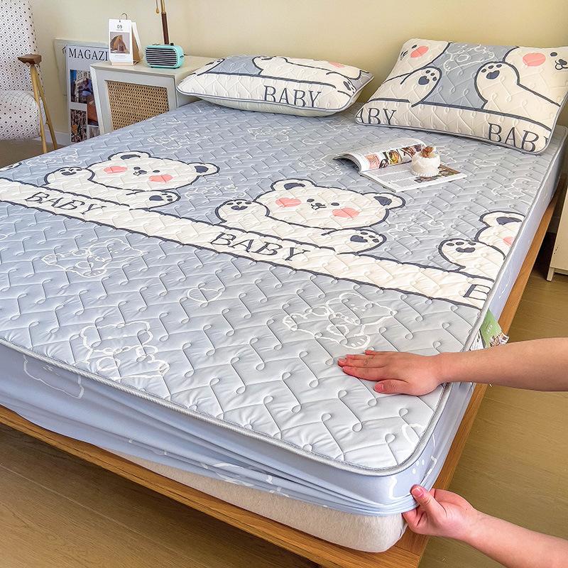 Латексный спальный коврик для матери и ребенка, трехсекционное покрывало с крутым латексным матрасом с шелковой подкладкой, защитный чехол