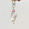 Cute Flocking Cat Phone Lanyard Strap Kitten Keychain Pendant Anti Lost Phone Chain Bag Ornament Cell Phone Love Fish Charm Gift