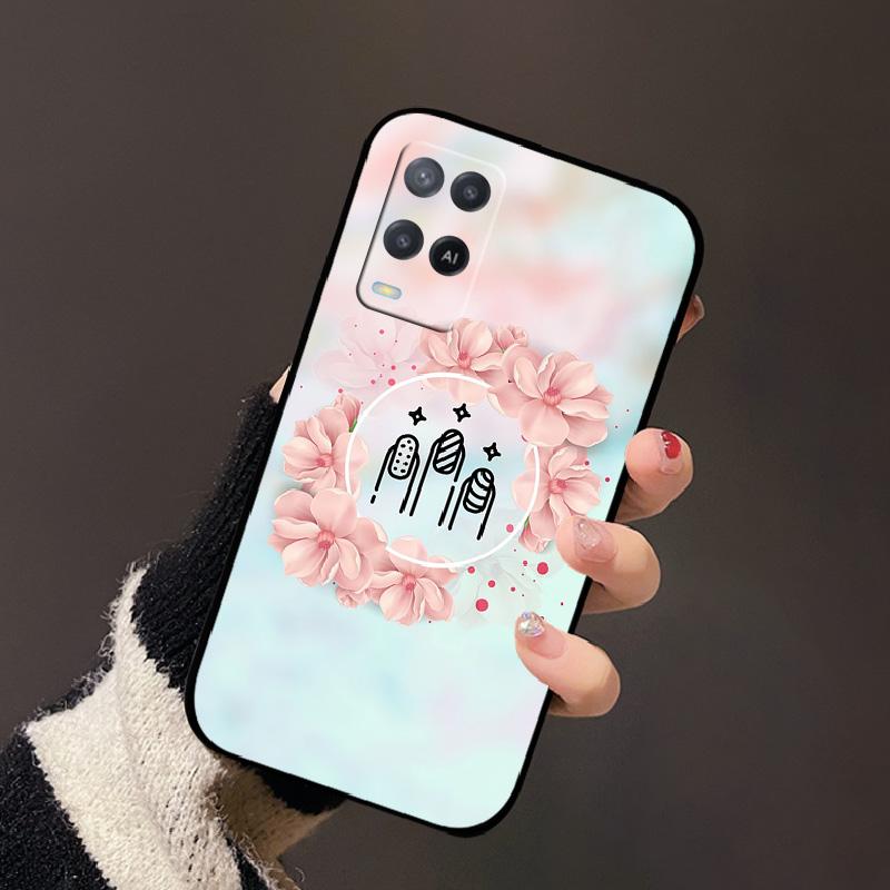 Чехол для Oppo A54 4G Черный Силиконовый Мягкий ТПУ Ударопрочный Чехлы для Телефона Для Oppo A54 Расписная Крышка Телефона CPH2239 Защитные Fundas