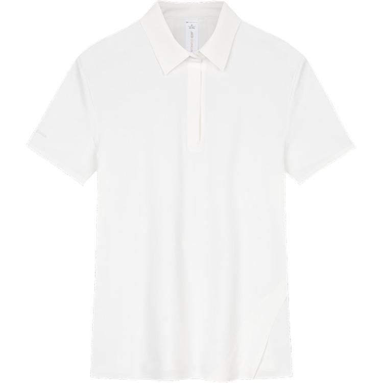 Anta Champion Серия Всепогодная Удобная Однотонная Повседневная Футболка-поло с коротким рукавом Женские топы Бумажно-белый 162430103-1