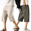 Летние хлопковые льняные шорты, однотонные легкие шорты, большие шорты для бега, пляжные шорты для мужчин, свободные спортивные штаны