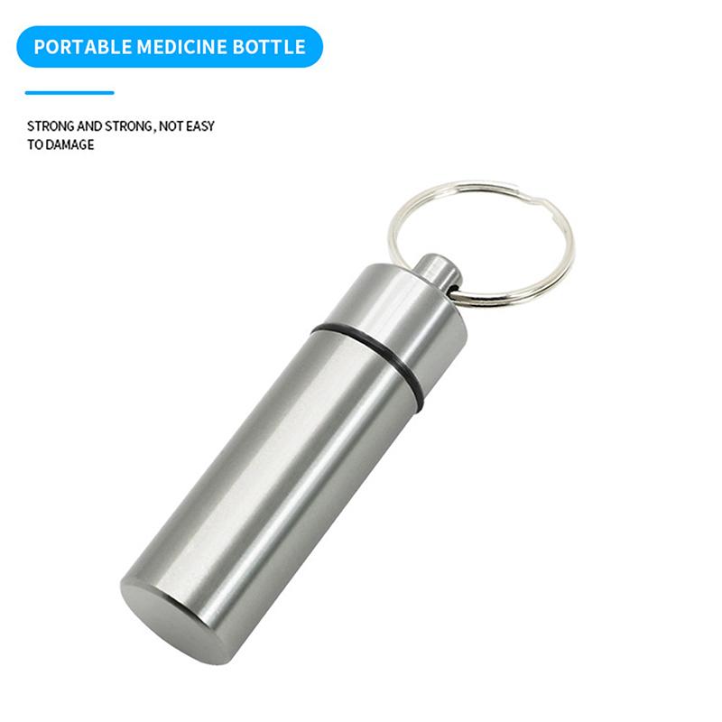 Мини водонепроницаемый алюминиевый сплав таблетка брелок коробка для хранения портативный дорожный контейнер для лекарств держатель для бутылок