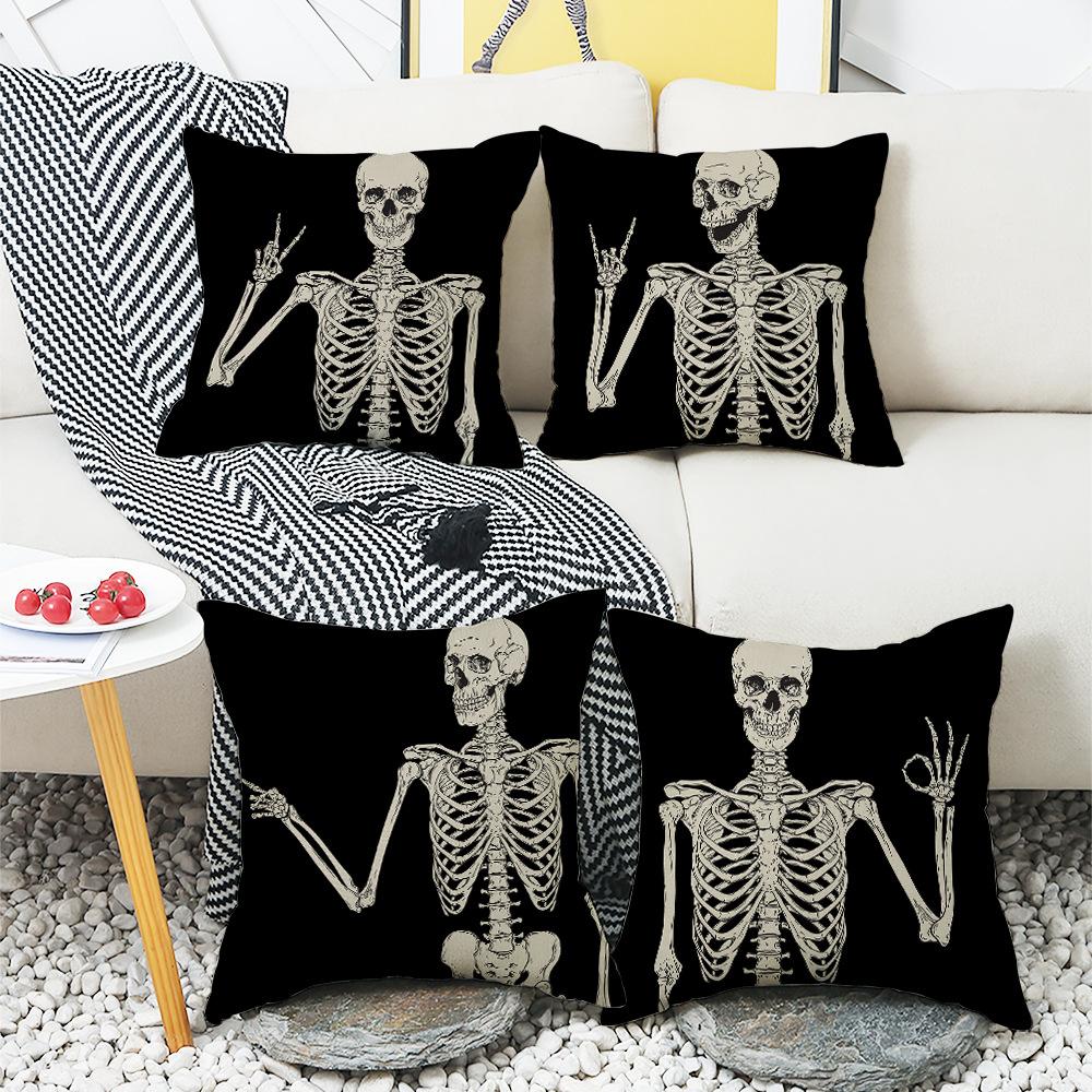 New Halloween Day of The Dead Pillowcase Skeleton Smiley Home Sofa Pillowcase