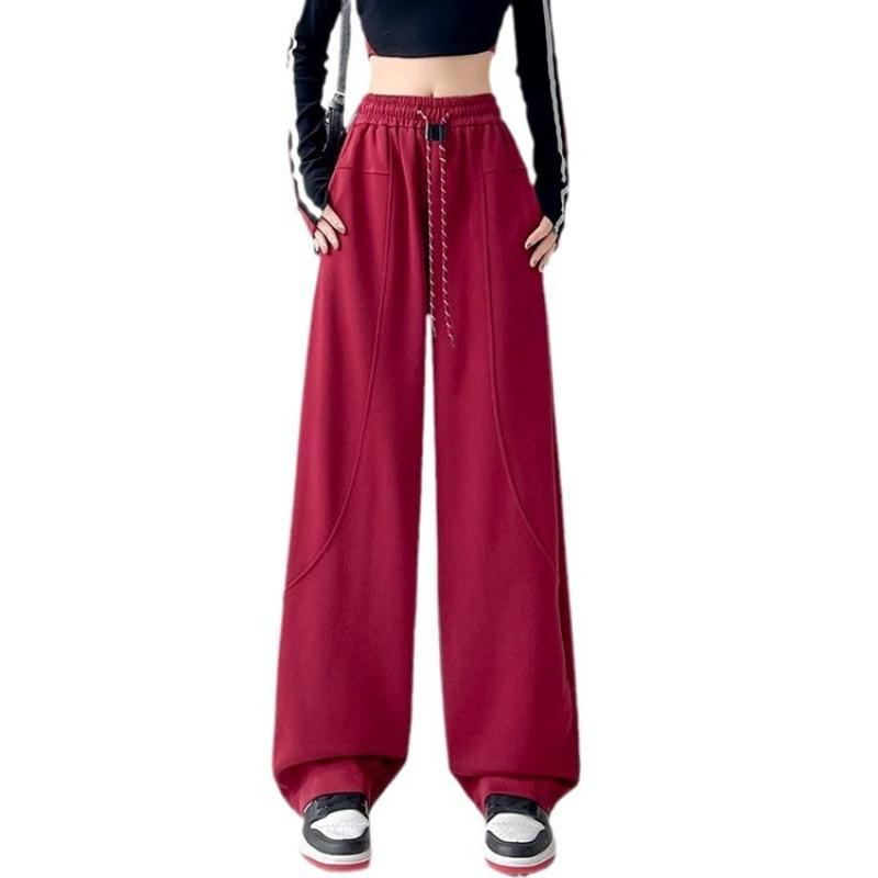 Scimitar Pants Women's New High-waisted Sweatpants Wide-leg Banana Pants Straight-leg Pants Autumn and Winter Velvet Sports Pants