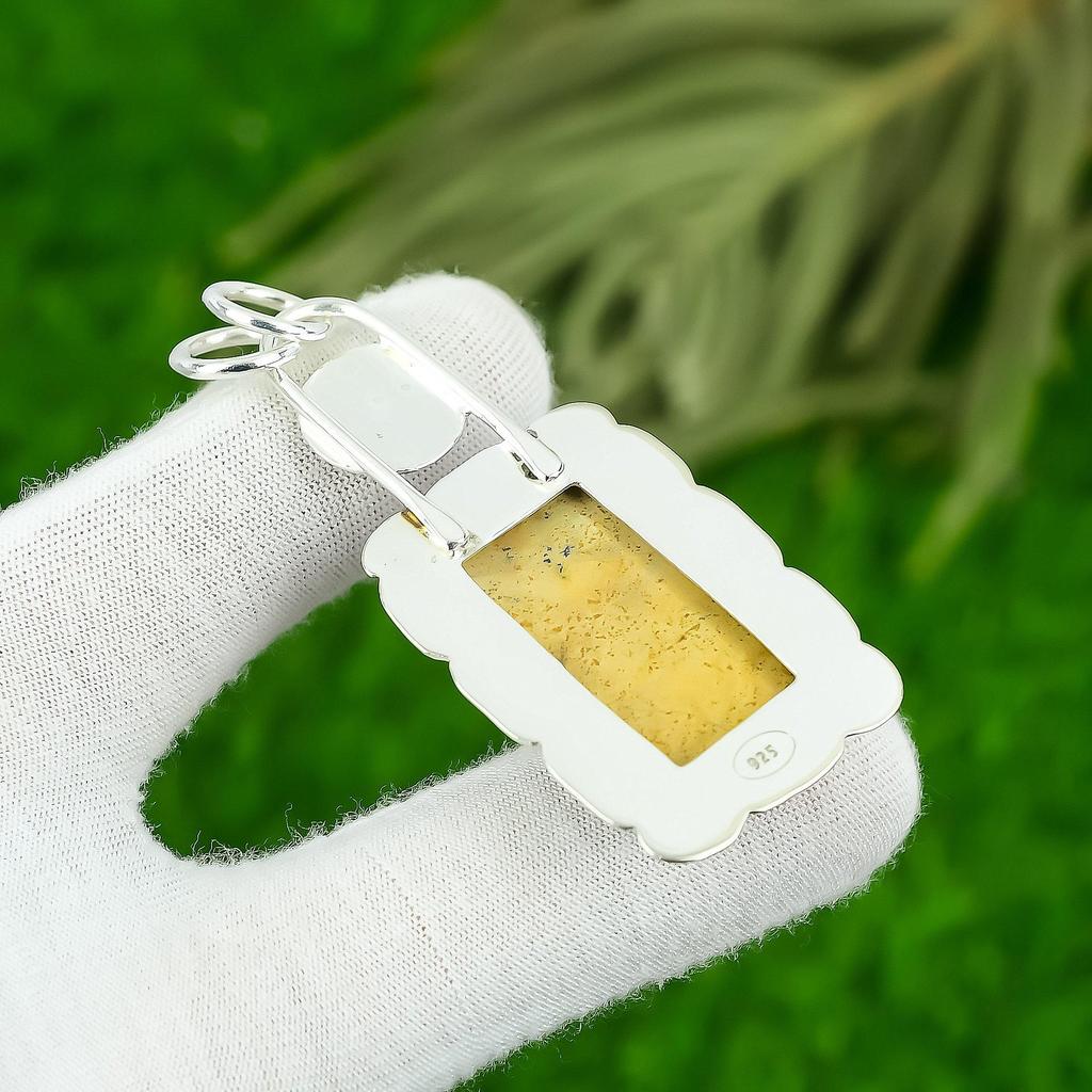 Natural Picture Jasper Birthday Anniversary Bezel New Pendant Jewelry 925 Silver