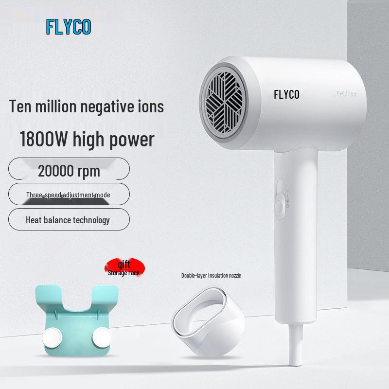 Flyco Мощный складной фен с отрицательными ионами для быстрой сушки без повреждений