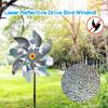 Silver Laser Bird Repellent Silver Windmill 8-Blade Rotating Windmill For Farm Estate Outdoor Bird Repeller