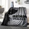 Batman Silhouette With The Text The Batman Name On A Textured Background Multipurpose Personalized Blanket Customize Text Soft Cozy Suitable For Sofa
