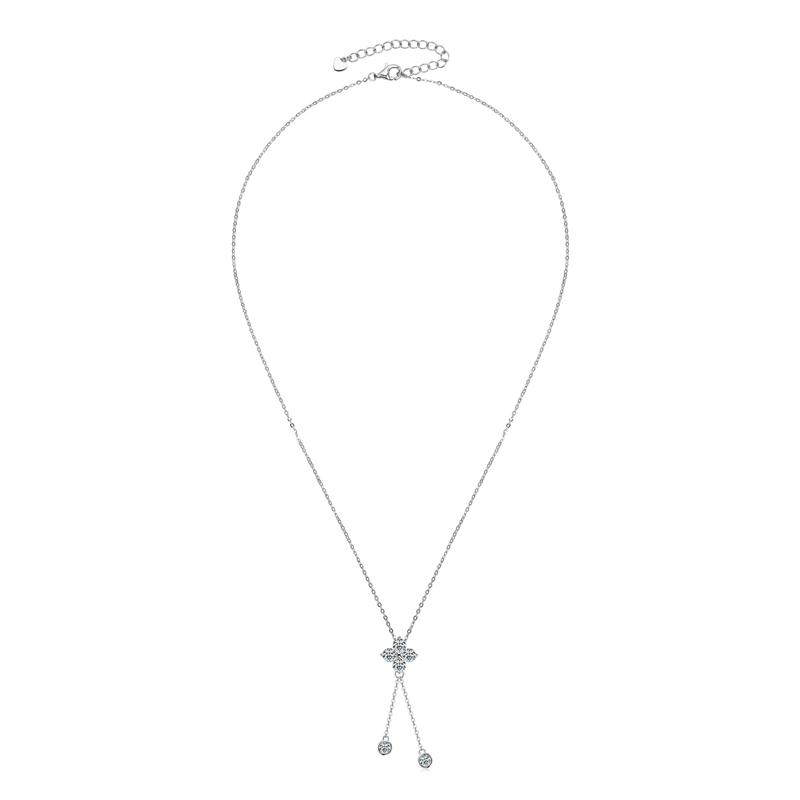 RAPRGOLD GRA Certified Moissanite Four Leaf Clover Pendant Necklaces for Women Real 925 Sterling Silver Chains Fine Jewelry Gift