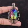 Tree Of Life Rainbow Solar Quartz Druzy Pendant Copper Wire Wrapped Gemstone Pendant Handmade Pendant Copper Wire Wrap Jewelry Gift For Mom