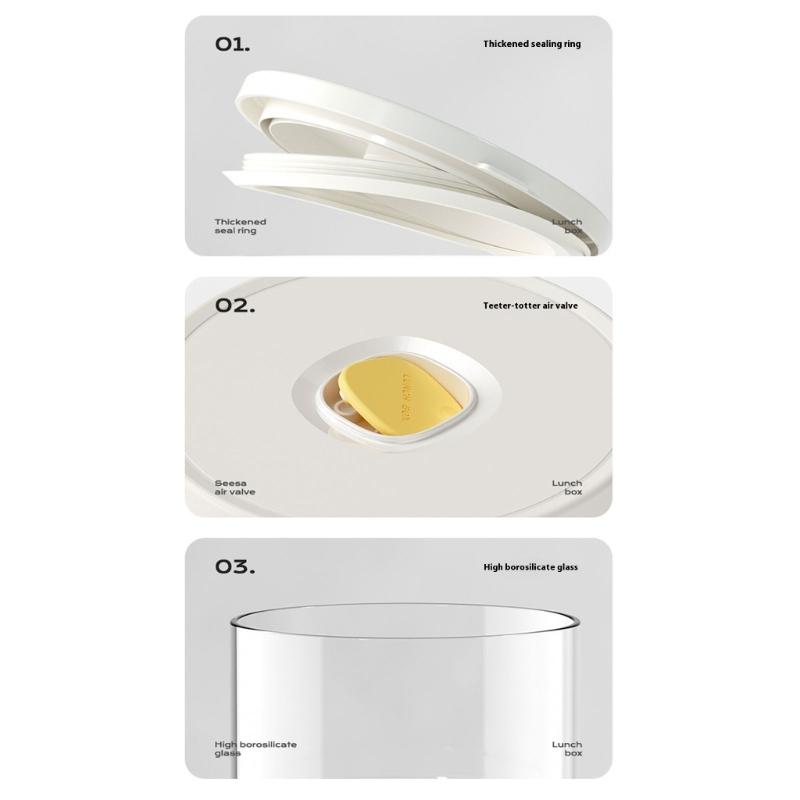 Heat Resistant Glass Meal Preparation Container With Lid Ideal For Students Professionals Stackable Lunch Box