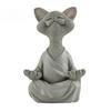 Смоляная фигурка кота Дзен в позе для медитации для декора дома и офиса