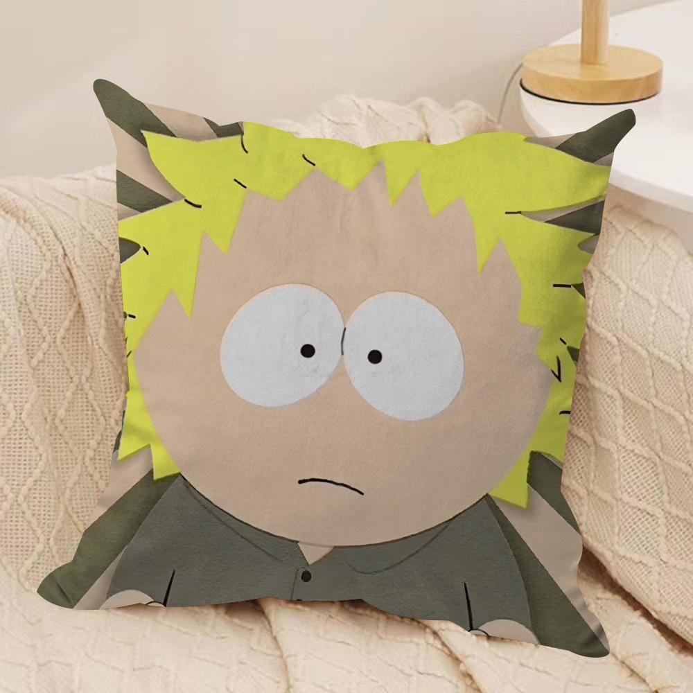Cartoon Classic SSouth PPark Cushion Cover Silky Short Plush Invisible Zipper Dustproof Sofa Pillow Case For Home Decor