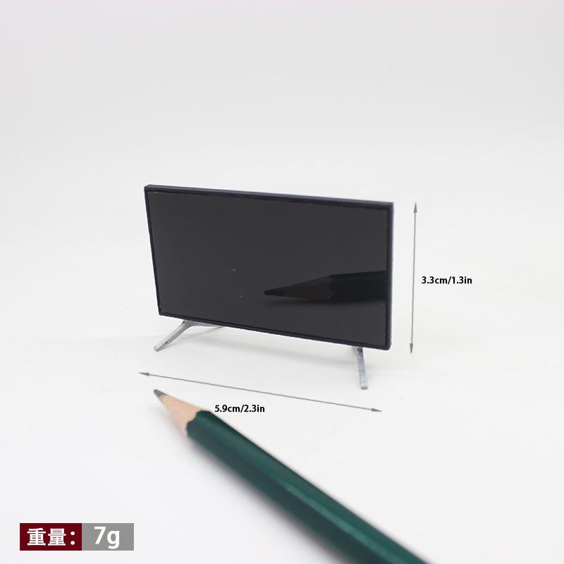 1:12 Miniatur TV Dollhouse with Stand Miniature Furniture Home Room Ornament Art Craft Gift Mini Television Dolls Accessories