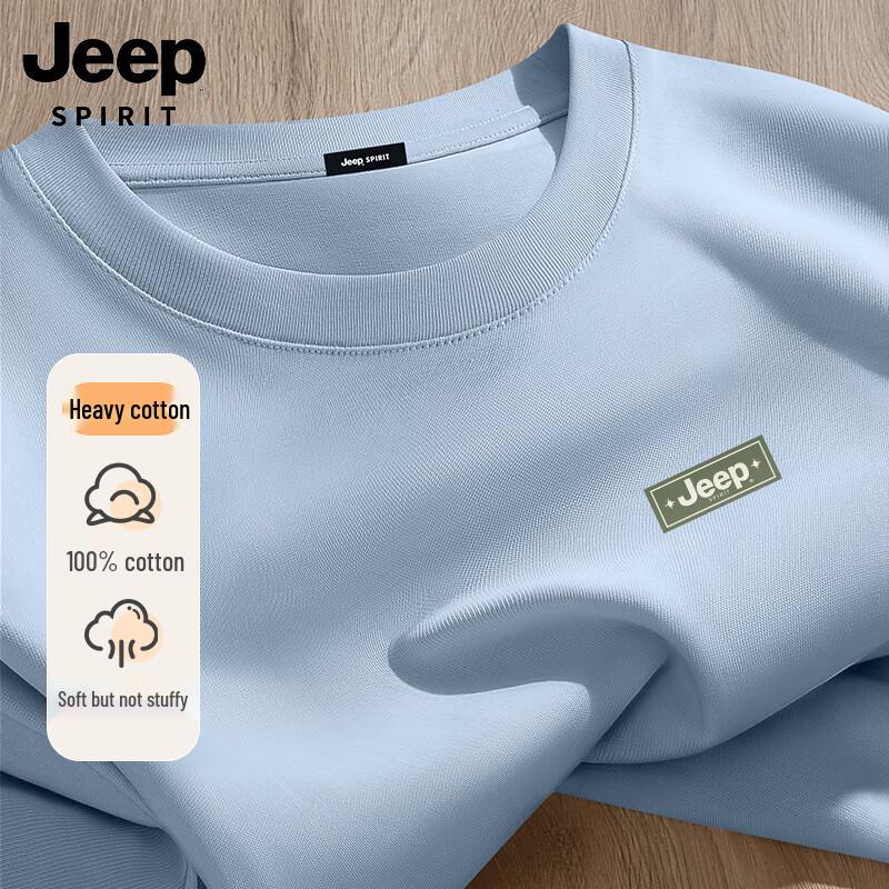 Мужская повседневная футболка с коротким рукавом JEEP SPIRIT из чистого хлопка