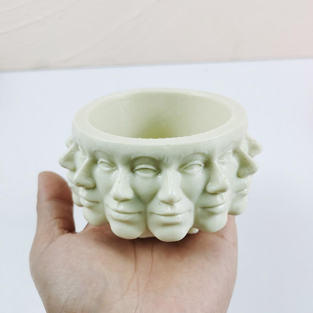 Многоликий цветочный горшок, силиконовая форма, форма для лица, ваза, форма для эпоксидной смолы, сочный горшок для цветов, держатель для цементной ручки, форма для изготовления