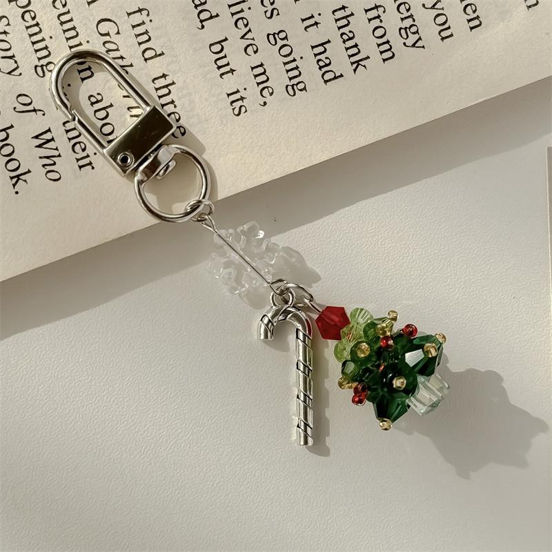 Cute Christmas Tree Snowflake Mobile Phone Pendant Exquisite Bag Hanging Decoration Sweet Versatile Keychain Gifts