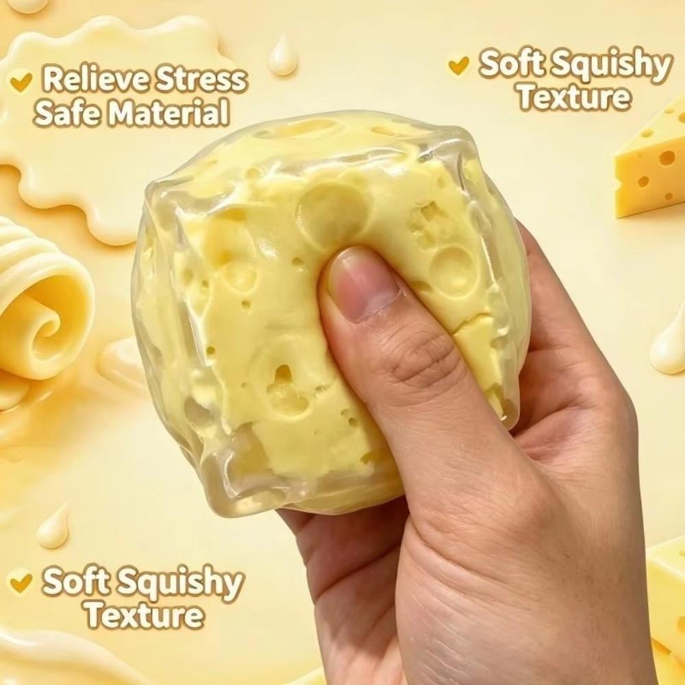 Non-Rebound Cheese Fidget Toy Non-Bounce Cheese Squeeze Ball Cheese Squishy Toy Party Gifts
