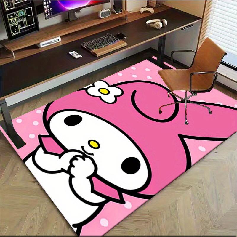 1 шт. Офисный ковер с принтом Sanrio Melody Русалка, Прямоугольный коврик под стол, Идеальный декор для гостиной, спальни, кухни, Нескользящий коврик для пола