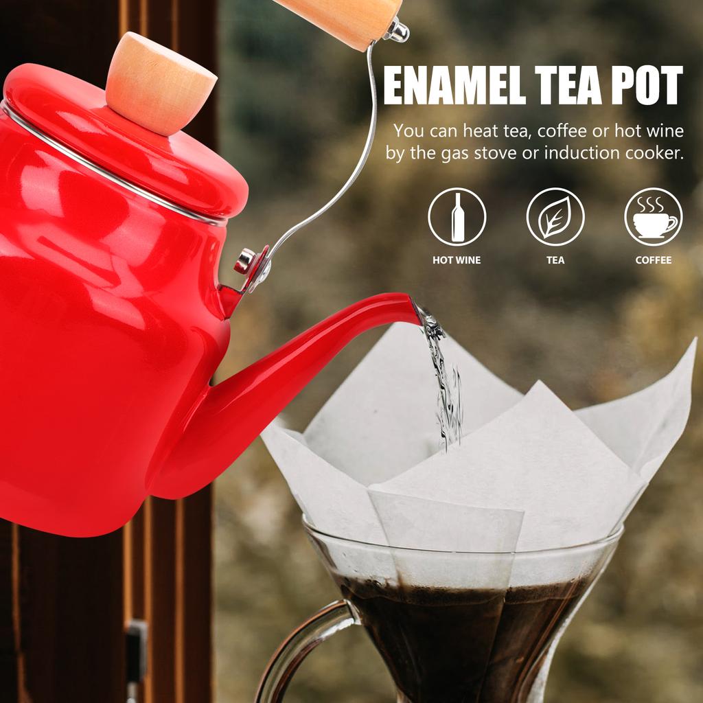 1.5L Enamel Water Kettle Heating Teakettle Stovetop Boiling Coffee Tea Pot For Induction Cooker Gas Stove Kitchen Tools