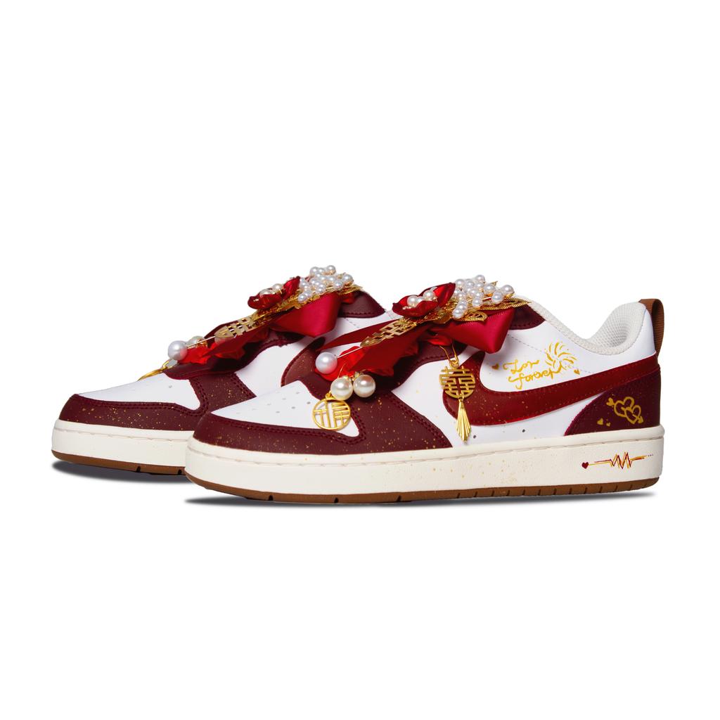 Nike Court Borough Cushioning, Wear Resistant Low top Skateboard Shoes Women's IB4706-121(Team1344-)