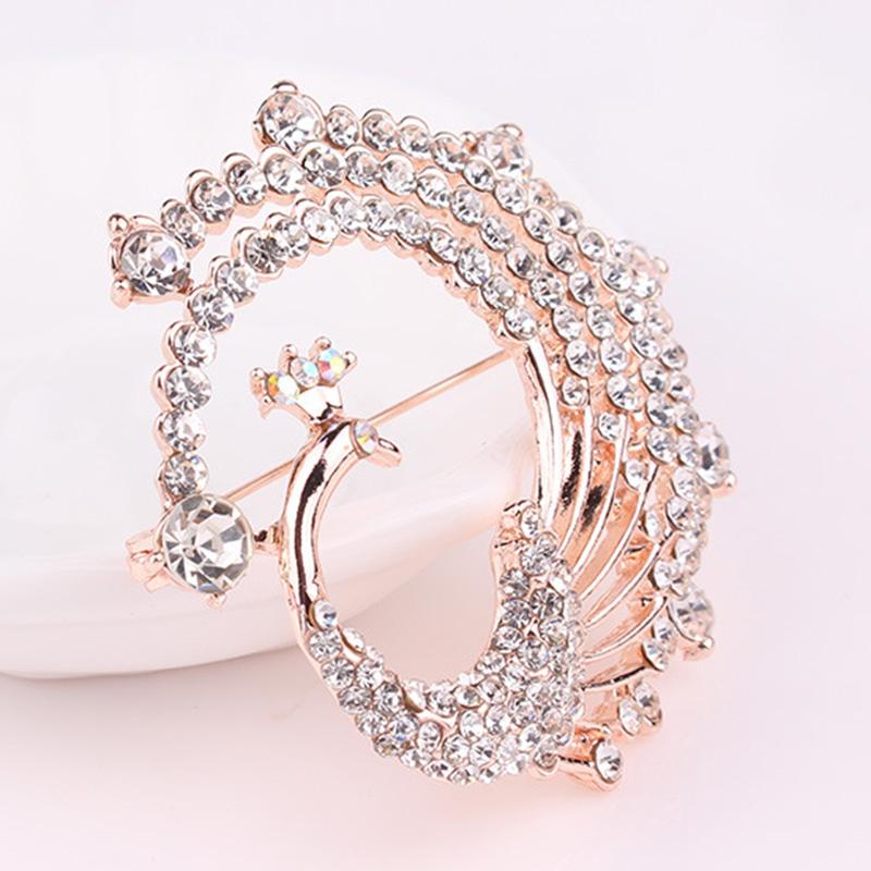 1PC Peacock Animal Corsage Banquet Decoration Women Scarf Brooch Pin Jewelry