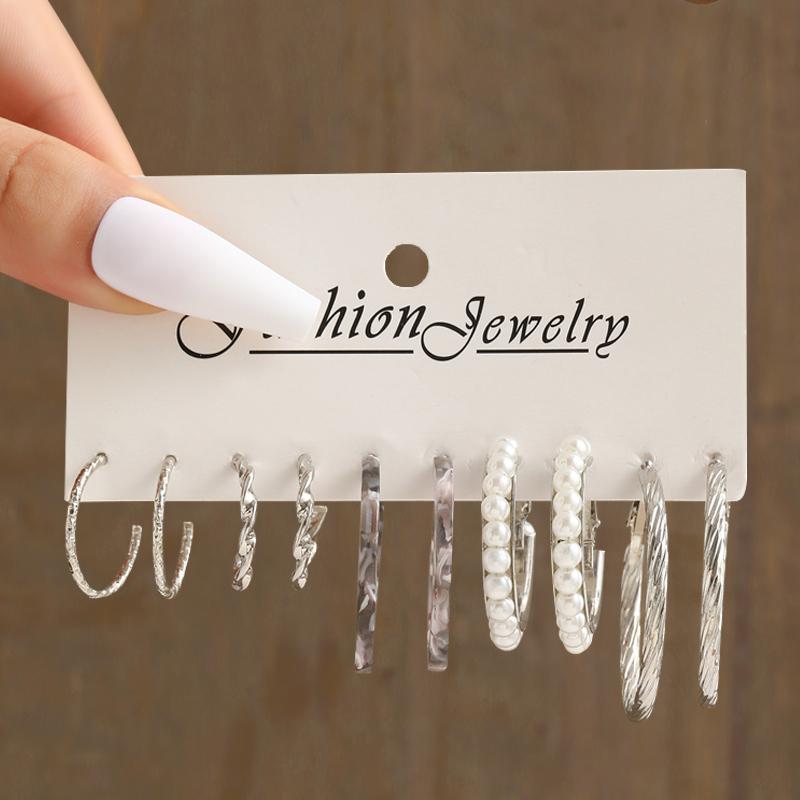 17 км комплект висячих серег с бабочкой и жемчугом, винтажные серебряные серьги-кольца для женщин, модные ювелирные аксессуары