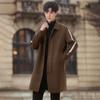 Двустороннее шерстяное пальто мужское средней и длинной длины на осень и зиму, высококачественное шерстяное пальто без кашемира, тренчкот