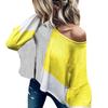 Women's Autumn and Winter Large Size Casual Patchwork Knitted Sweater