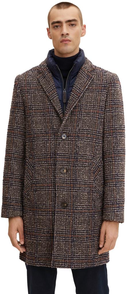 Coat Tom Tailor Wool Coat with Thick Lining (1032505-30506) Blue Brown Boucle Wool