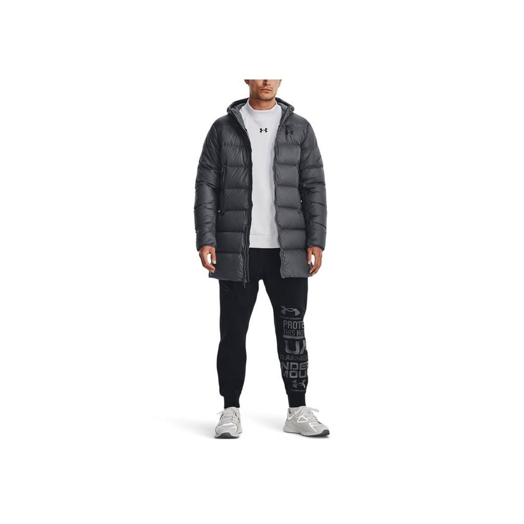 Under Armour Однотонный пуховик средней длины с капюшоном Мужская верхняя одежда Серый 1373663-012