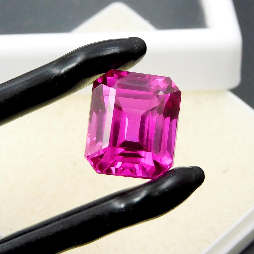 Pink Sapphire Emerald Cut 11.55 Ct Top Quality Loose Gemstone Natural