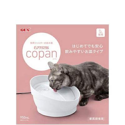 GEX Pure Crystal Copan Тихий тип с 1 фильтром для смягчения воды Тип фильтра Подача воды Белый для кошек 950 мл Проточный/Собирающий
