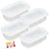 Made In Japan [Tightly Sealable Containers!] Firmly Pack N Storage Containers for Prepared Food, Freezer Storage, Microwave Safe, 14.2 X 7.9 X 4.6 Cm,